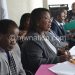 Ansah (2ndL) wih MEC commissioners during announcement 
of Lilongwe by-elections results last week