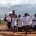 The youth marching to present a petition