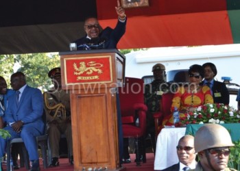 Mutharika addressing a political rally