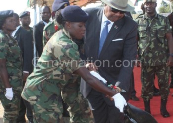 Mutharika at the groungbreaking ceremony