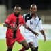 Lanjesi in action against Botswana against a Botswana player