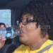 Hale  drinks  water as she leaves the court after being granted bail yesterday