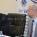 Mipando briefs Macpherson after the tour of CoM 
in Lilongwe