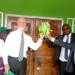 Sinoya (2R) and other officials celebrate the
opening of the branch