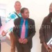 Chreaa’s Chikondi Chijozi (L), Msukwa and Ras Chikomeni 
outside the High Court on Friday