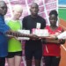 Banda (2ndR), Kachulu (2ndL) and Puwa 
receives donation