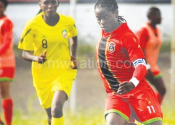 Tabitha in action during Malawi’s 11-1 victory over Mozambique