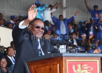 Mutharika at the inauguration on Friday