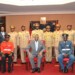 Mutharika poses with Salimu (seated L), Nkhoma (seated R) and MDF senior officers