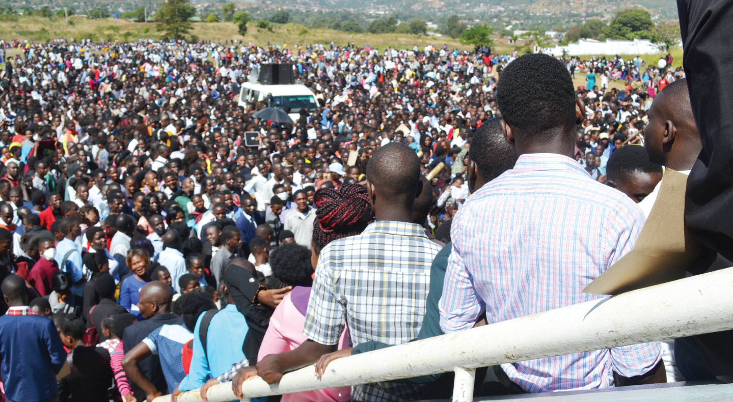 Part of the crowd that gathered for the interviews in Blantyre