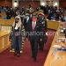Chakwera (middle) arrives in the House to deliver Sona