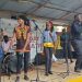 Mankhamba (R) performing with Daughters Band from 
Music Crossroads Malawi during the event