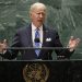 U.S. President Joe Biden speaks during the 76th Session of the United Nations General Assembly at U.N. headquarters in New York on Tuesday, Sept. 21, 2021.  (Eduardo Munoz/Pool Photo via AP)
