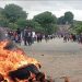 Protesters set tyres on fire during
previous demonstrations