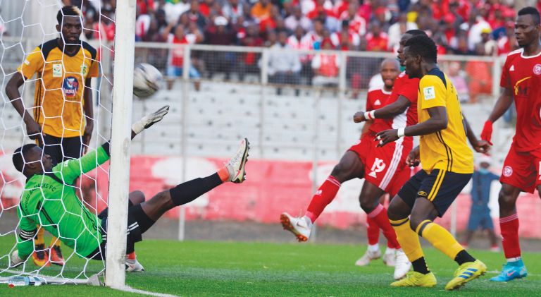 Bullets’ Lanjesi Nkhoma equalises, beating KB goalkeeper Leman Nthala