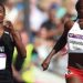 Athlete Asimenye Simwaka (L) in action at Commonwealth Games