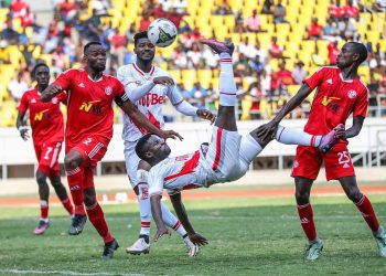 Bullets (in red) taking on Simba during the first leg