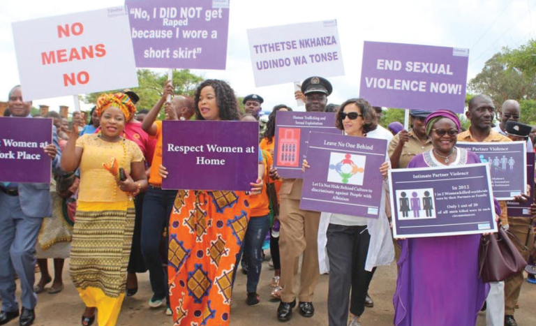 Women march against sexual violence in the country