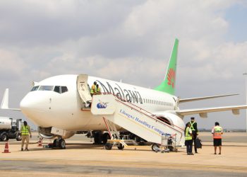 The newly acquired Boeing 737-700 captured at KIA in Lilongwe on Friday