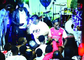 Banda joins Zeze Kingston on stage during the event